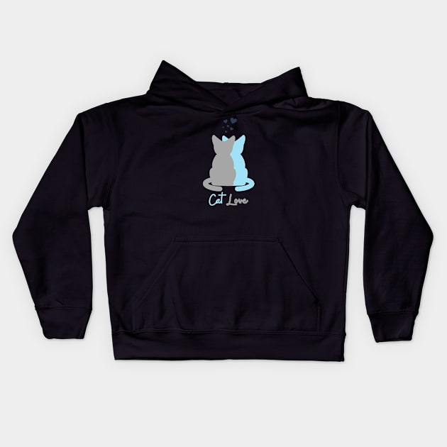 Cat Love Kids Hoodie by NickDsigns